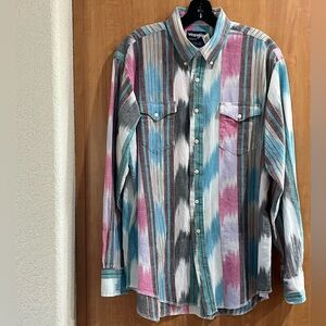 VINTAGE WESTERN WRANGLER MENS SHIRT SIZE LARGE
